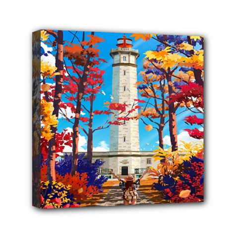 Lighthouse Mini Canvas 6  X 6  (stretched) by artworkshop