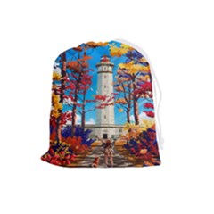 Lighthouse Drawstring Pouch (large) by artworkshop