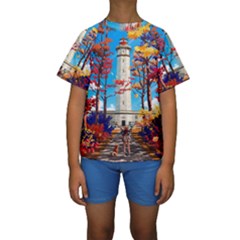 Lighthouse Kids  Short Sleeve Swimwear by artworkshop