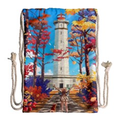 Lighthouse Drawstring Bag (large) by artworkshop