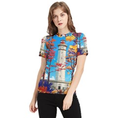 Lighthouse Women s Short Sleeve Rash Guard by artworkshop