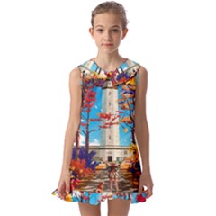 Lighthouse Kids  Pilgrim Collar Ruffle Hem Dress by artworkshop