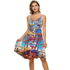 Lighthouse Sleeveless Tie Front Chiffon Dress by artworkshop