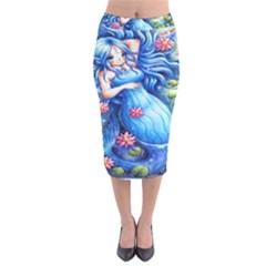 Mermay Velvet Midi Pencil Skirt by artworkshop