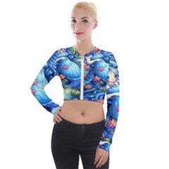 Mermay Long Sleeve Cropped Velvet Jacket by artworkshop