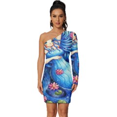 Mermay Long Sleeve One Shoulder Mini Dress