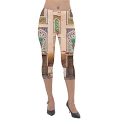 Mosque Lightweight Velour Capri Leggings  by artworkshop