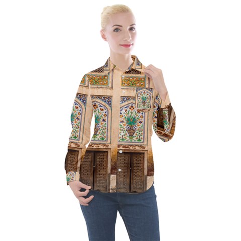 Mosque Women s Long Sleeve Pocket Shirt by artworkshop