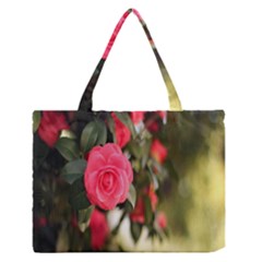 Flower Zipper Medium Tote Bag by artworkshop