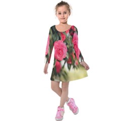 Flower Kids  Long Sleeve Velvet Dress by artworkshop