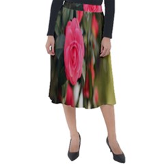 Flower Classic Velour Midi Skirt  by artworkshop