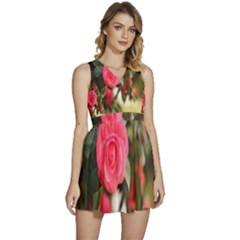 Flower Sleeveless High Waist Mini Dress by artworkshop