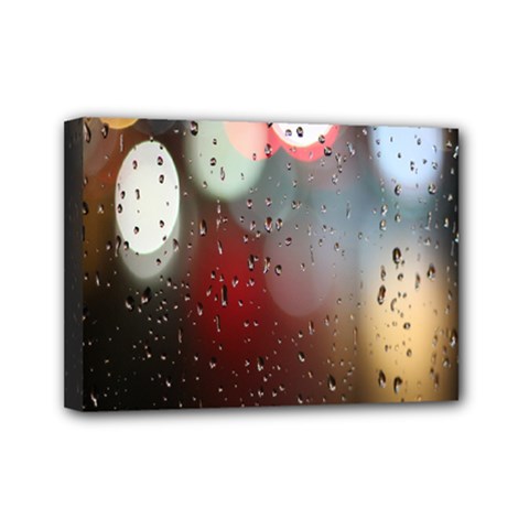 Rain On Window Mini Canvas 7  X 5  (stretched) by artworkshop