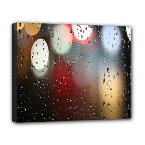 Rain On Window Deluxe Canvas 20  X 16  (stretched) by artworkshop