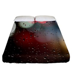 Rain On Window Fitted Sheet (king Size) by artworkshop