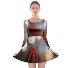 Rain On Window Long Sleeve Skater Dress by artworkshop