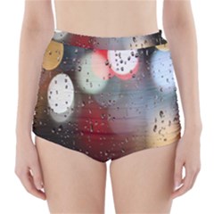 Rain On Window High-waisted Bikini Bottoms by artworkshop