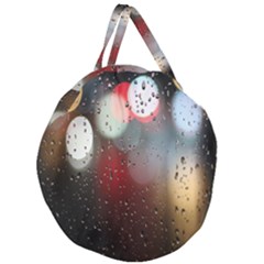 Rain On Window Giant Round Zipper Tote