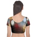 Rain on window Velvet Short Sleeve Crop Top  View2