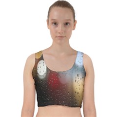 Rain On Window Velvet Racer Back Crop Top by artworkshop