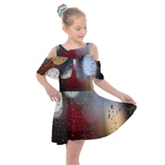 Rain On Window Kids  Shoulder Cutout Chiffon Dress by artworkshop