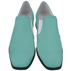 Northern Lights Blue	 - 	slip On Heel Loafers by ColorfulShoes