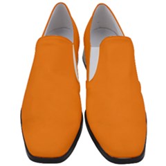 Dark Orange	 - 	slip On Heel Loafers by ColorfulShoes