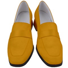 Gamboge Orange	 - 	chunky Heel Loafers by ColorfulShoes