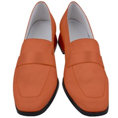 Burnt Sienna Orange	 - 	chunky Heel Loafers by ColorfulShoes