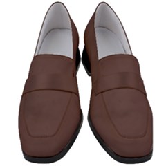 Rose Ebony Brown	 - 	chunky Heel Loafers by ColorfulShoes