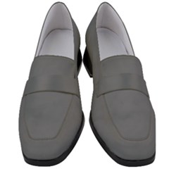 Steel Grey	 - 	chunky Heel Loafers