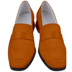 Squash Orange	 - 	chunky Heel Loafers by ColorfulShoes