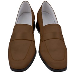 Deep Tuscan Brown	 - 	chunky Heel Loafers by ColorfulShoes