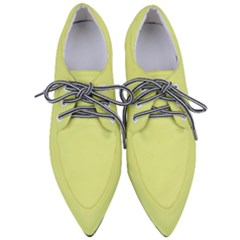 Key Lime Yellow	 - 	pointed Oxford Shoes by ColorfulShoes