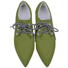 Olive Green	 - 	pointed Oxford Shoes by ColorfulShoes