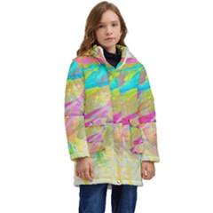 Abstract-14 Kid s Hooded Longline Puffer Jacket by nateshop