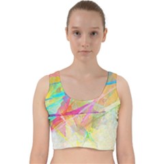 Abstract-14 Velvet Racer Back Crop Top by nateshop