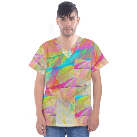 Abstract-14 Men s V-neck Scrub Top by nateshop