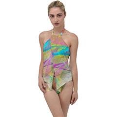 Abstract-14 Go With The Flow One Piece Swimsuit by nateshop