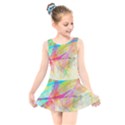 Abstract-14 Kids  Skater Dress Swimsuit View1