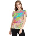 Abstract-14 Women s Short Sleeve Rash Guard View1