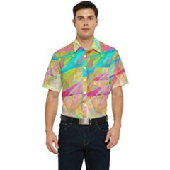 Abstract-14 Men s Short Sleeve Pocket Shirt 