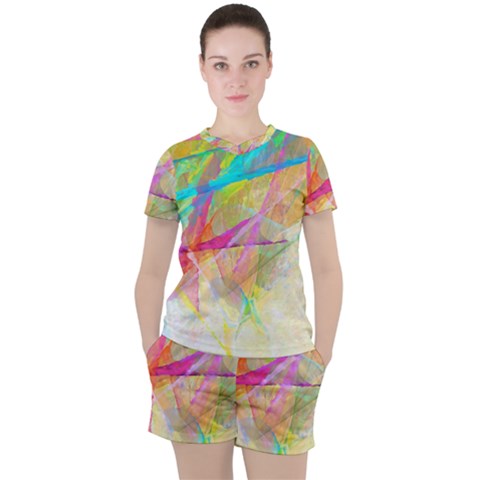 Abstract-14 Women s Tee And Shorts Set by nateshop