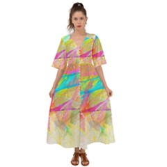 Abstract-14 Kimono Sleeve Boho Dress by nateshop