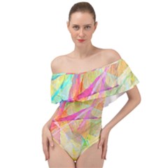 Abstract-14 Off Shoulder Velour Bodysuit  by nateshop