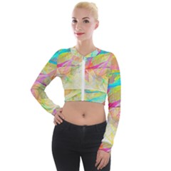 Abstract-14 Long Sleeve Cropped Velvet Jacket by nateshop