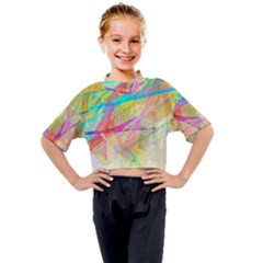 Abstract-14 Kids Mock Neck Tee