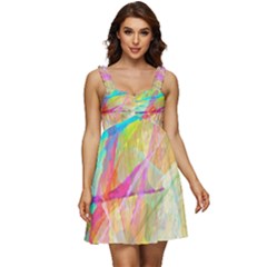 Abstract-14 Ruffle Strap Babydoll Chiffon Dress