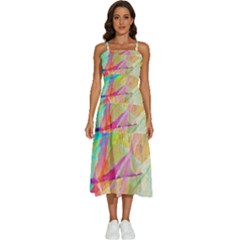 Abstract-14 Sleeveless Shoulder Straps Boho Dress by nateshop