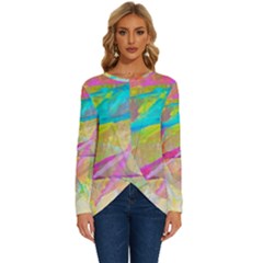 Abstract-14 Long Sleeve Crew Neck Pullover Top by nateshop